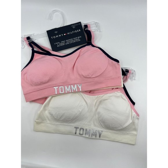 NWT Girl’s Tommy Hilfiger Seamless Crop Bras Set of 2 Size Large 12/14 - Picture 1 of 3